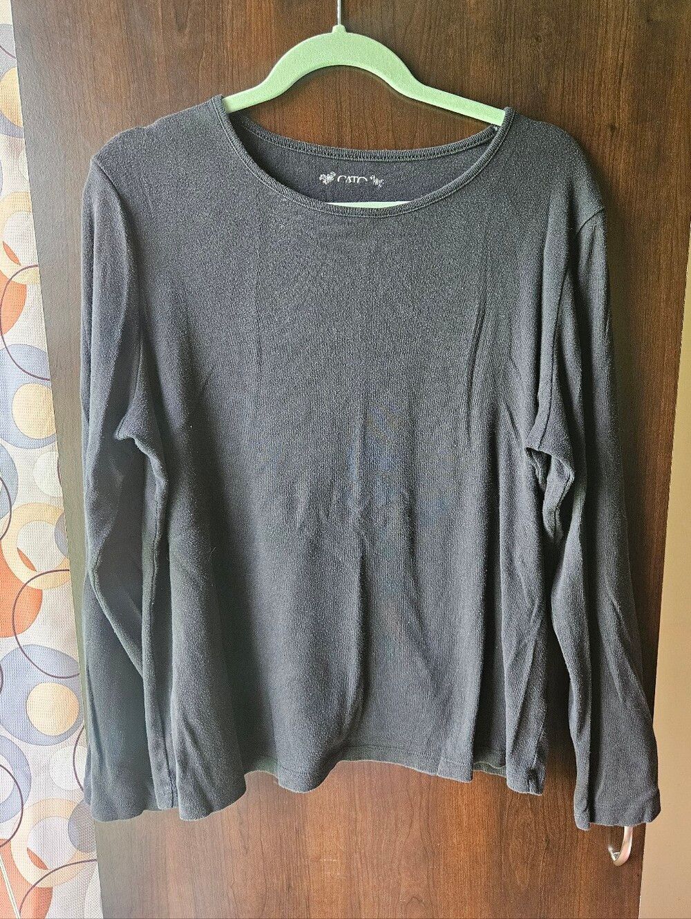 Cato Black Women's Crew Neck Long Sleeve Tee